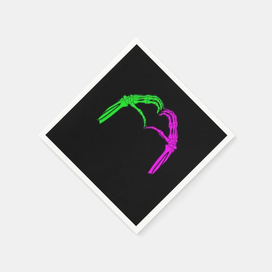 Skeleton Hands Heart Sign Retro Halloween Costuum Servet (Hoek)