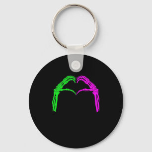Skeleton Hands Heart Sign Retro Halloween Costuum Sleutelhanger