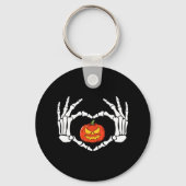 Skeleton Hands Heart Sign Retro Halloween Costuum Sleutelhanger (Voorkant)