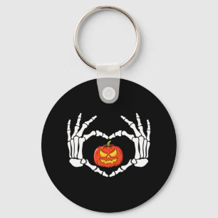 Skeleton Hands Heart Sign Retro Halloween Costuum Sleutelhanger