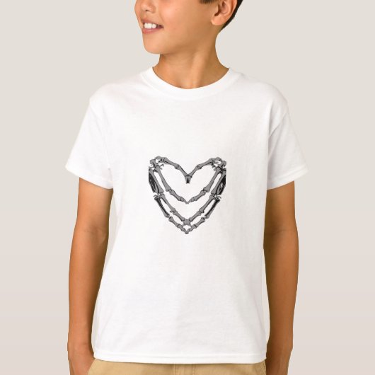Skeleton Hands Heart Sign Retro Halloween Costuum T-shirt (Voorkant)