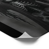 Skeleton Hands Heart Sign Scary Face Funny Hallowe Poster (Hoek)