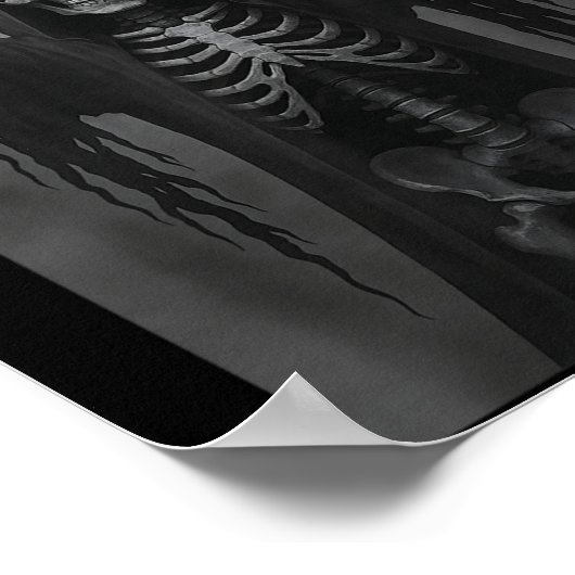 Skeleton Hands Heart Sign Scary Face Funny Hallowe Poster (Hoek)