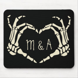 Skeleton Hands Heart Vorm Aangepaste Gothic Stijl Muismat
