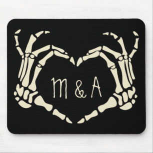 Skeleton Hands Heart Vorm Aangepaste Gothic Stijl Muismat