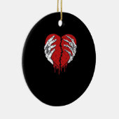 Skeleton Hands Hearts Classic Trending Keramisch Ornament (Rechts)