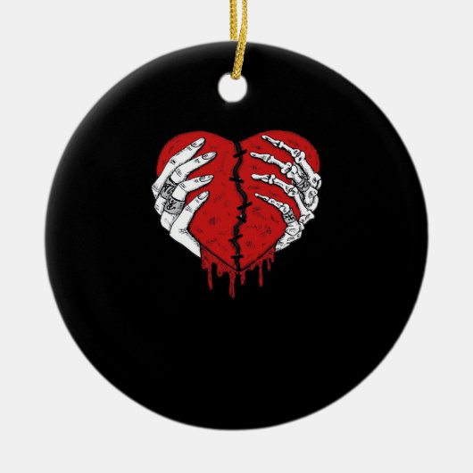 Skeleton Hands Hearts Classic Trending Keramisch Ornament (Voorkant)