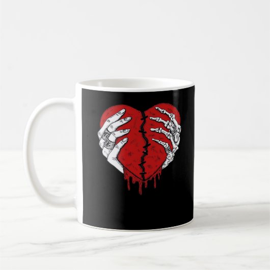 Skeleton Hands Hearts Classic Trending Koffiemok (Links)