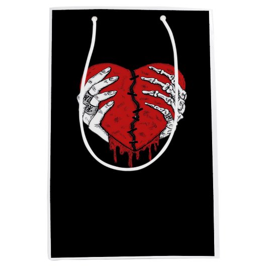 Skeleton Hands Hearts Classic Trending Medium Cadeauzakje (Voorkant)