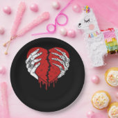 Skeleton Hands Hearts Classic Trending Papieren Bordje (Feest)