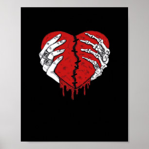 Skeleton Hands Hearts Classic Trending Poster