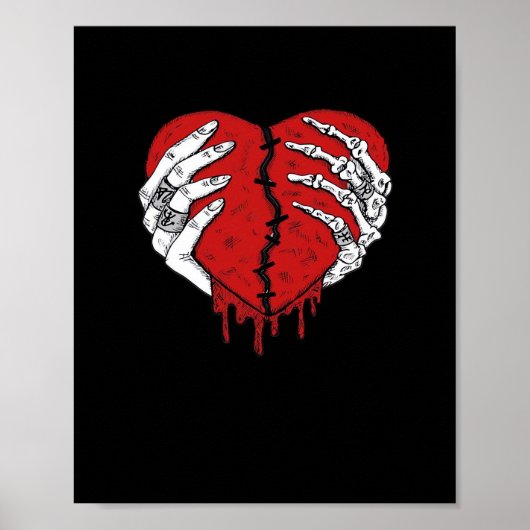 Skeleton Hands Hearts Classic Trending Poster (Voorkant)