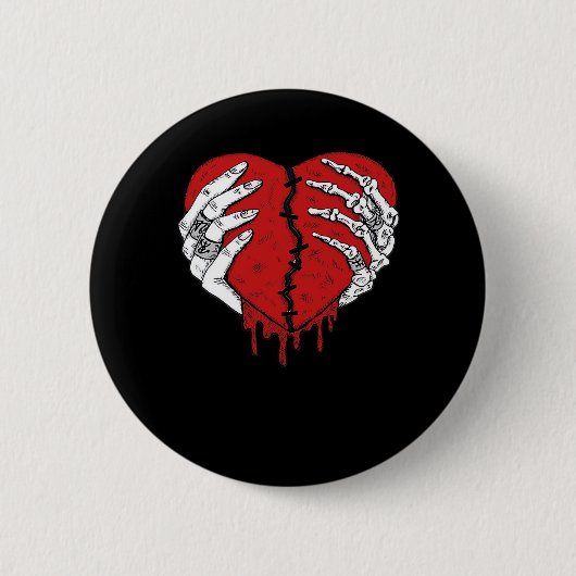 Skeleton Hands Hearts Classic Trending Ronde Button 5,7 Cm (Voorkant)