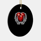 Skeleton Hands Hearts - Schattigee Halloween Keramisch Ornament (Rechts)