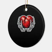 Skeleton Hands Hearts - Schattigee Halloween Keramisch Ornament (Links)