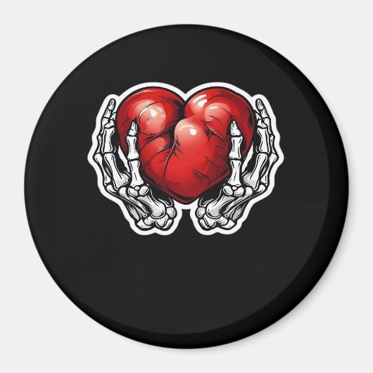 Skeleton Hands Hearts - Schattigee Halloween Magneet (Voorkant)