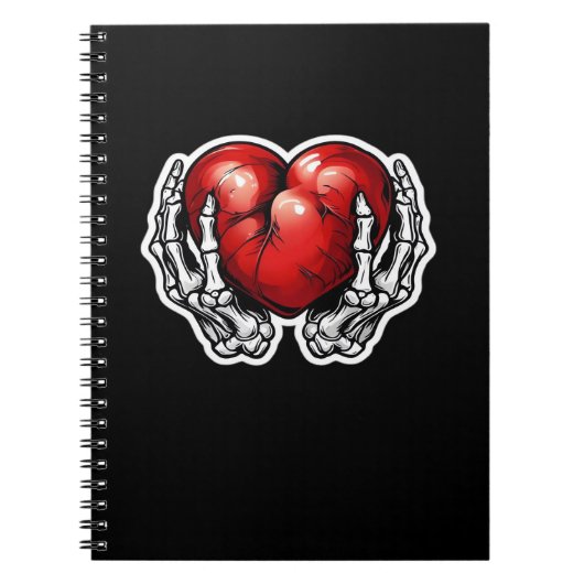 Skeleton Hands Hearts - Schattigee Halloween Notitieboek (Voorkant)