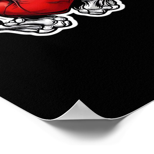 Skeleton Hands Hearts - Schattigee Halloween Poster (Hoek)