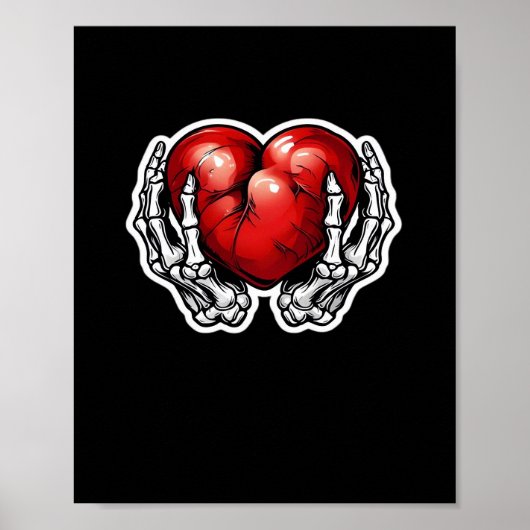 Skeleton Hands Hearts - Schattigee Halloween Poster (Voorkant)