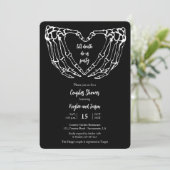 Skeleton Hands Herfst Couples Shower Invitation Kaart (Staand voorkant)