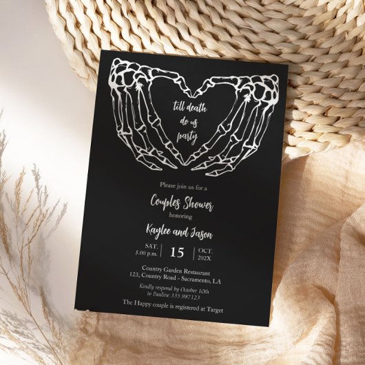 Skeleton Hands Herfst Couples Shower Invitation Kaart