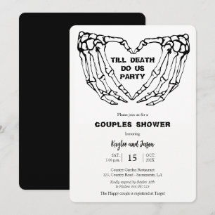 Skeleton Hands Herfst Couples Shower Invitation Kaart