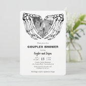 Skeleton Hands Herfst Couples Shower met foto Kaart (Staand voorkant)