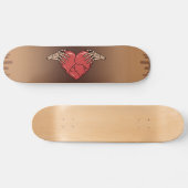 Skeleton Hands Holding Broken Heart Gothic Love Persoonlijk Skateboard (Horizontaal)