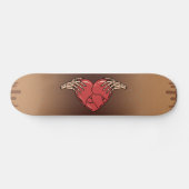 Skeleton Hands Holding Broken Heart Gothic Love Persoonlijk Skateboard (Horizontaal)