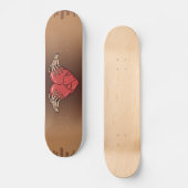 Skeleton Hands Holding Broken Heart Gothic Love Persoonlijk Skateboard (Voorkant)