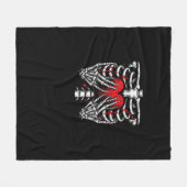 Skeleton Hands Holding Heart Halloween Kostuum Fun Fleece Deken (Voorkant (Horizontaal))