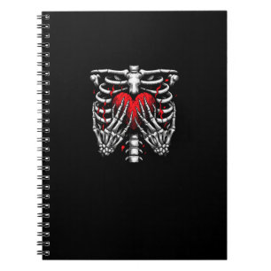 Skeleton Hands Holding Heart Halloween Kostuum Fun Notitieboek
