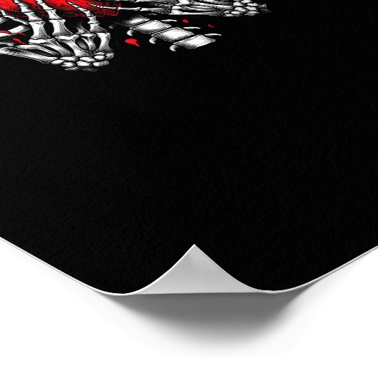 Skeleton Hands Holding Heart Halloween Kostuum Fun Poster (Hoek)