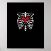 Skeleton Hands Holding Heart Halloween Kostuum Fun Poster (Voorkant)