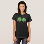 Skeleton Hands Lucky Shamrock Happy St Patricks Da T-shirt (Voorkant volledig)