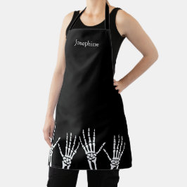 Skeleton Hands On Black met aangepaste naam Hallow Schort