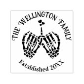 Skeleton Hands Pinky Swear #2 Familienaam Datum ES Zelfinktende Stempel (Design)