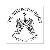 Skeleton Hands Pinky Swear Familienaam Datum Est Zelfinktende Stempel (Design)