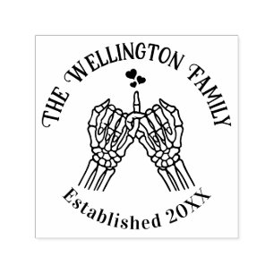 Skeleton Hands Pinky Swear Familienaam Datum Est Zelfinktende Stempel
