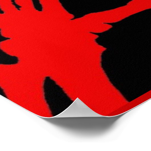 Skeleton Hands Red Heart Poster (Hoek)