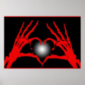Skeleton Hands Red Heart Poster (Voorkant)
