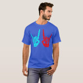 Skeleton Hands Rock Sign Music Lovers Halloween gi T-shirt (Voorkant volledig)