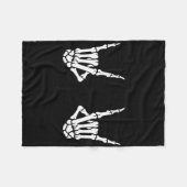 Skeleton Hands Rocker Rock On Rock Star Fleece Deken (Voorkant (Horizontaal))