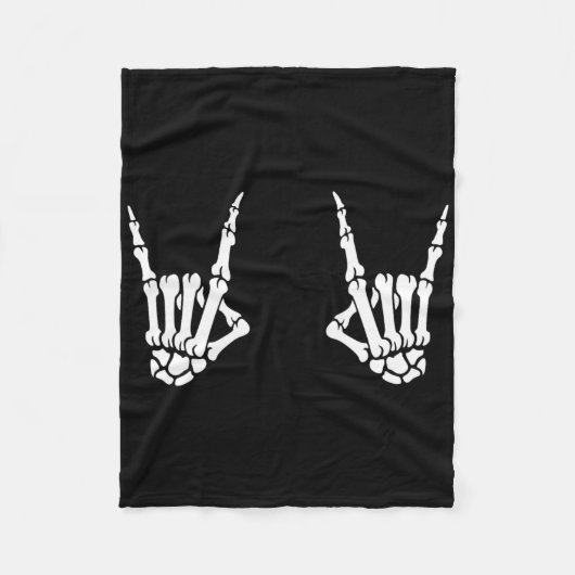 Skeleton Hands Rocker Rock On Rock Star Fleece Deken (Voorkant)