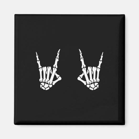 Skeleton Hands Rocker Rock On Rock Star Magneet (Voorkant)