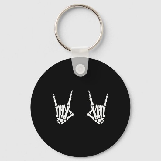Skeleton Hands Rocker Rock On Rock Star Sleutelhanger (Voorkant)