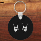 Skeleton Hands Rocker Rock On Rock Star Sleutelhanger (Voorkant)