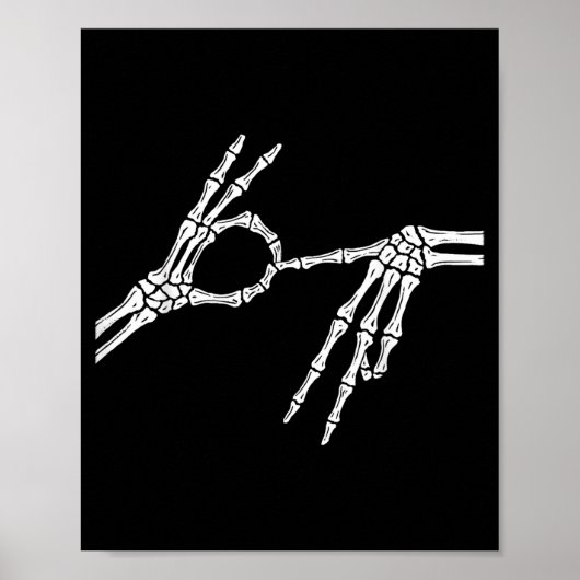 Skeleton Hands Six Seven 6 7 Halloween Costume Men Poster (Voorkant)