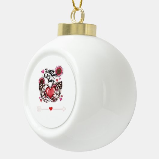 Skeleton Hands Valentijnsdag Classic Keramische Bal Ornament (Rechts)