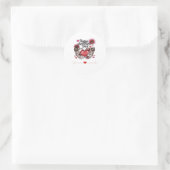 Skeleton Hands Valentijnsdag Classic Ronde Sticker (Tas)